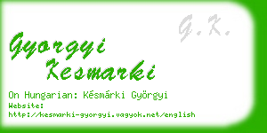 gyorgyi kesmarki business card