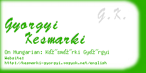 gyorgyi kesmarki business card